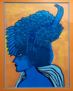 Corneille - " Femme et Oiseau" - Groot, imposant ingelijst kopen? Bied vanaf 425!