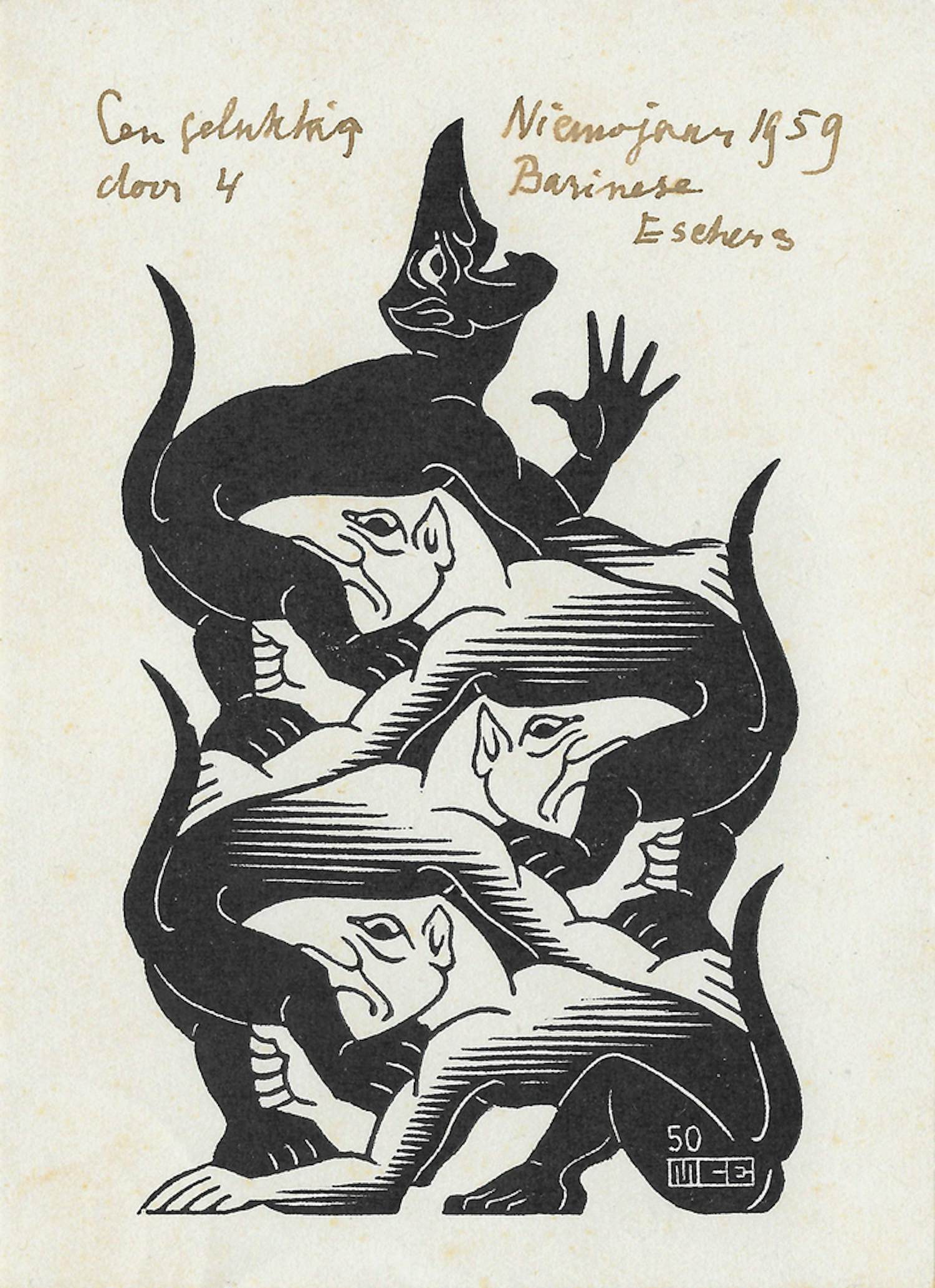 Maurits Cornelis Escher - Duiveltjes verkocht voor € 2500!