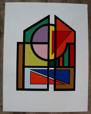 AcheterGuy Vandenbranden - Kleurrijke zeefdruk: Cathedrale de la lumiere - 1999? Enchérissez de 225!