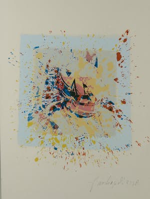 Frank Gude - Zeefdruk, Zonder titel - Ingelijst kopen? Bied vanaf 20!