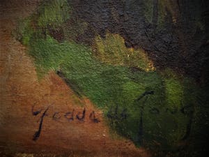 Fedde de Jong - Groot expressionistisch olieverf "Landschap na de regen" gesigneerd kopen? Bied vanaf 10!