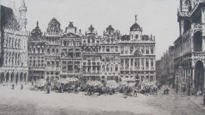 Niet of onleesbaar gesigneerd - stadsgezicht Brussel - E. Constant ? kopen? Bied vanaf 1!