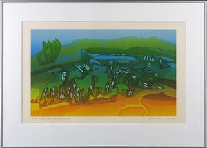 Harr Scheffer - Linosnede, Lange streep - Ingelijst kopen? Bied vanaf 40!