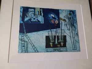 Michel van Overbeeke - Communicatie I - ets/aquatint - ingelijst kopen? Bied vanaf 89!