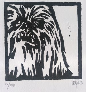 Niet of onleesbaar gesigneerd - "Star Wars", complete set (hout/linosnede) van 4 stuks! kopen? Bied vanaf 1!