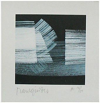 Raul Isidro - twee handgesigneerde lithografien: Abstracte Composities II en III kopen? Bied vanaf 19!
