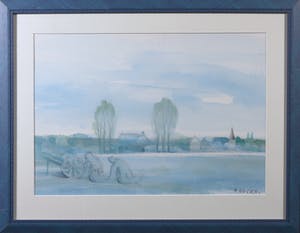 Marcel Cockx - Aquarel op papier, Mannen met kanon - Ingelijst kopen? Bied vanaf 1!