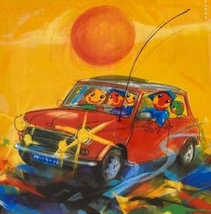 Ad Verstijnen - Zeefdruk, Austin 7 - Ingelijst (groot) kopen? Bied vanaf 70!