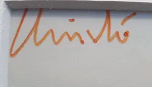 Christo - Twee gesigneerde kunstkaarten - Running Fence (Volz foto's) - Ingelijst kopen? Bied vanaf 125!