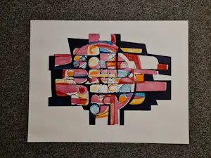 Paul Maas - grote jaren 70 kleuren houtsnede "ontkiemende cel" potloodgesigneerd kopen? Bied vanaf 35!