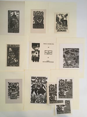 Cor de Wolff - 44 Wens- en verhuiskaarten - Houtblok prints kopen? Bied vanaf 40!