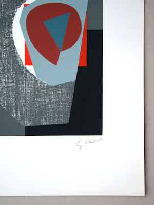 Georges Breuil - Composition abstrait - Originele zeefdruk - 1954 kopen? Bied vanaf 150!