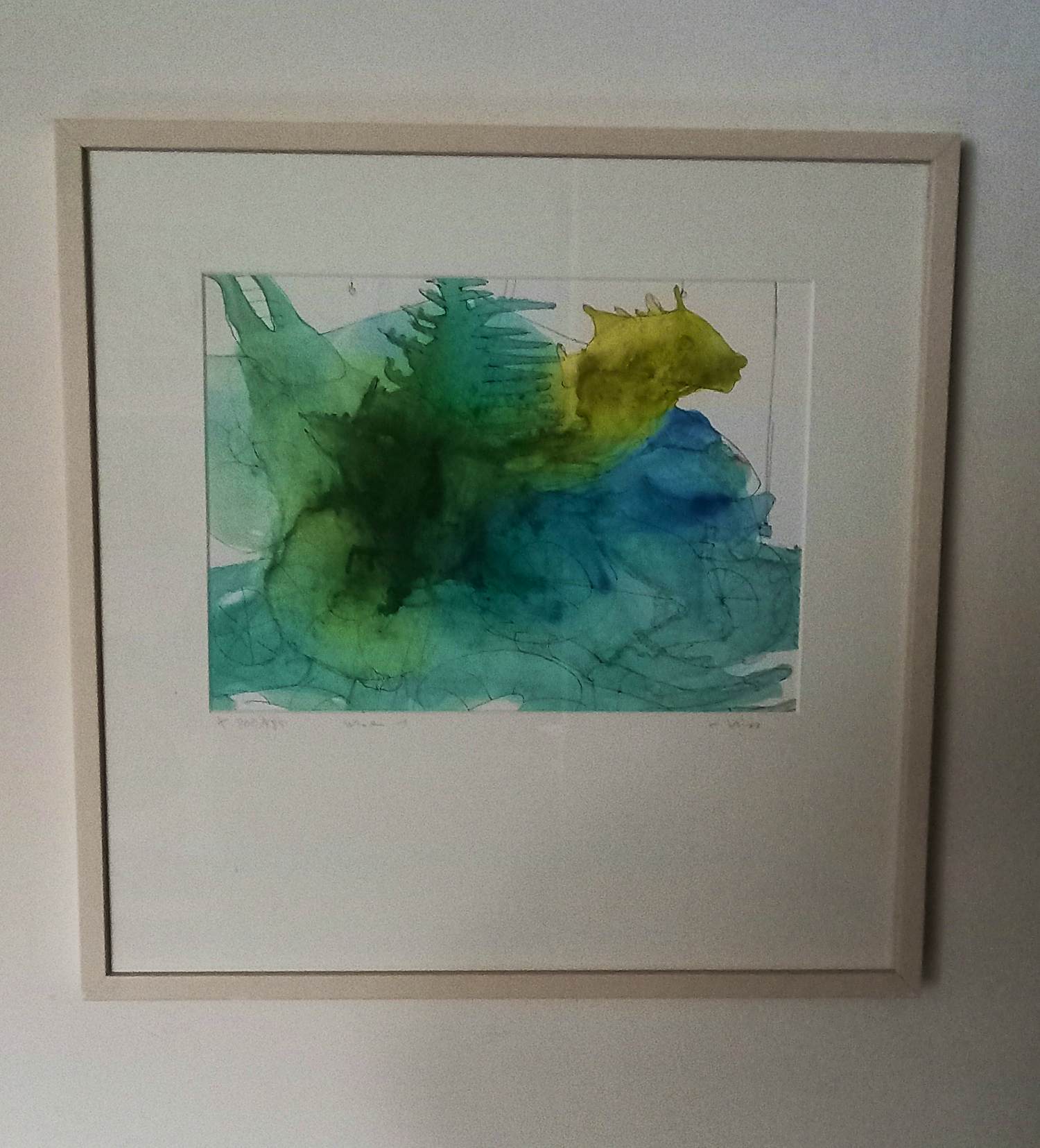 Clemens Weiss - Zeefdruk 'Wesen', gelijst kopen? Bied vanaf 95!