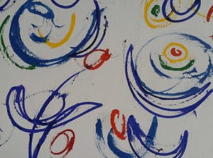 Gillis van Oosten - Abstract. Vrolijke kleurrijke figuren. kopen? Bied vanaf 129!