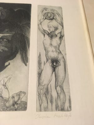 Christian Mischke - ets drieluik Ein Engel 1973 kopen? Bied vanaf 125!