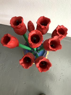 Peter Bastiaanssen - Rode Rozen in Gele Vaas - Hout kopen? Bied vanaf 1!