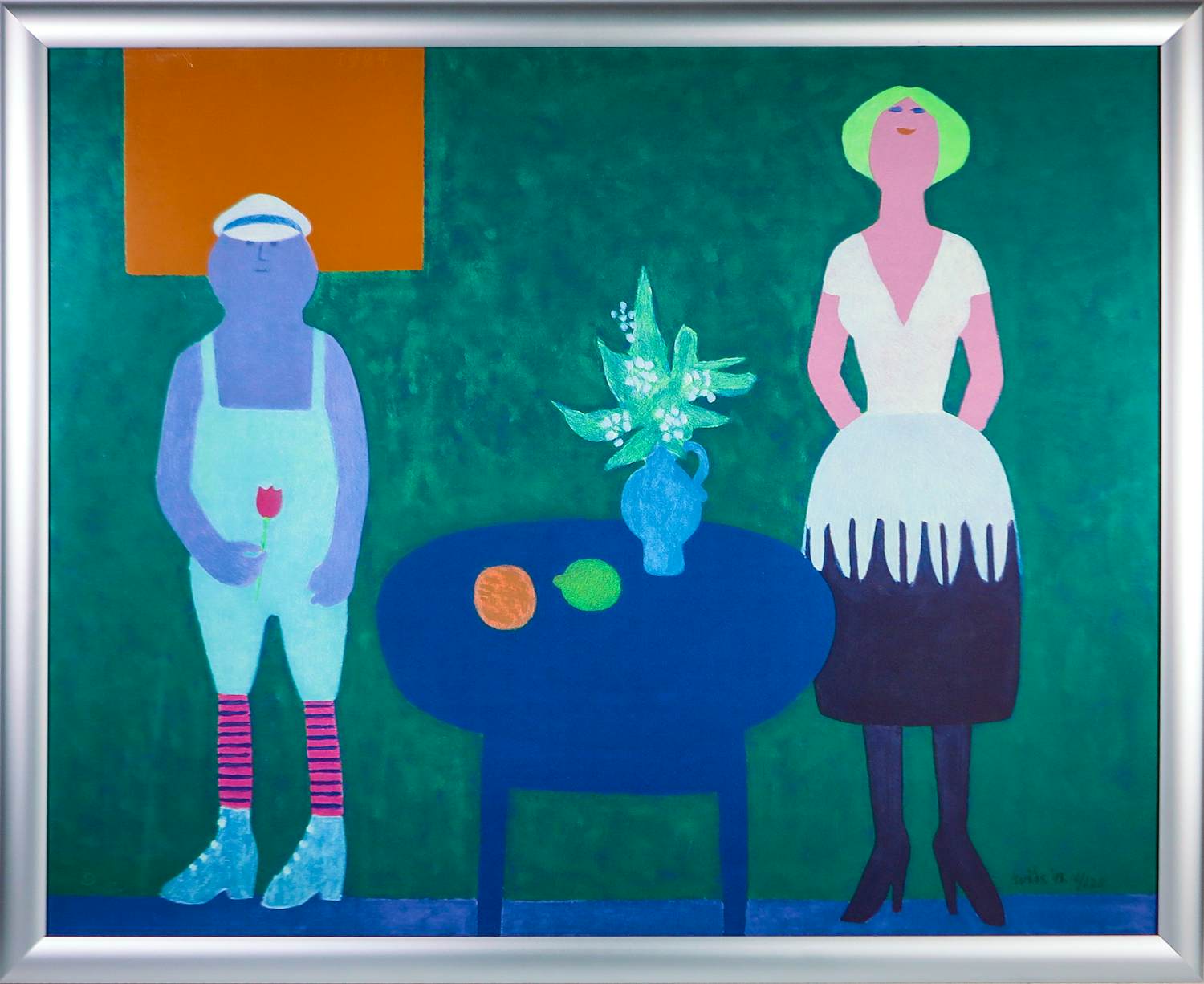 Jan Roëde - Litho op papier, Twee figuren bij een tafel - Ingelijst kopen? Bied vanaf 200!