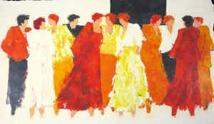 Wil Willemsen - Zeefdruk op geschept papier Talking, Looking and Fun (Groot) verkocht voor € 50!