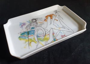 Niet of onleesbaar gesigneerd - Porseleinen schaaltje met decor Salvador Dalí (gelimiteerde uitgave) kopen? Bied vanaf 1!