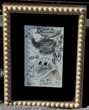 Corneille - Inkt en krijt op papier: Pauw in landschap - 1992 (nette lijst!) kopen? Bied vanaf 895!