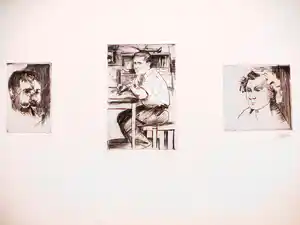 Rudolf Schonberg - Zelfportret/Hein Verlinde/Jonge vrouw - 3 Etsen op 1 blad vendu pour 80€ !