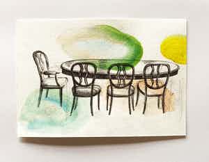 Danielle Lemaire - Waiting, tekening 2021 verkocht voor € 150!