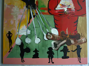 Joop Stoop - Olieverf op doek, Man met Raaf – 100 x 80 cm kopen? Bied vanaf 50!