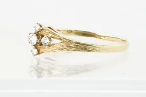 Vintage  jaren 60/70 14krt geel-goud & diamanten (0.25ct) dames fantasie ring kopen? Bied vanaf 170!
