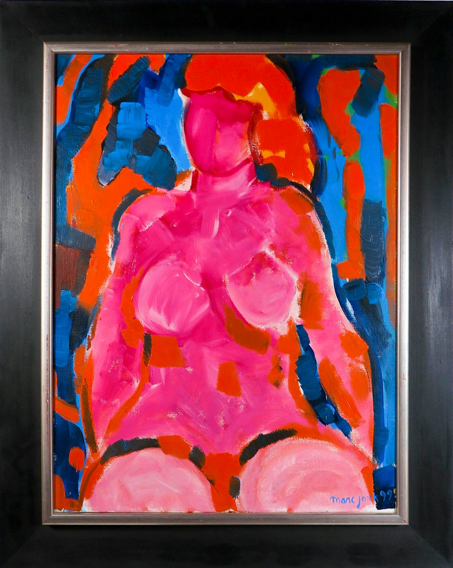 Marc Jonk - Arcyl op doek, Vrouw in rose (nr.13 ) - Ingelijst kopen? Bied vanaf 150!