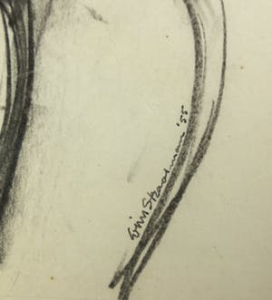 Wim Straatman - Potloodtekening, Naakt vrouwfiguur - Ingelijst kopen? Bied vanaf 20!