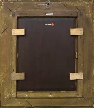 Adrianus Eversen - Olieverf op paneel, Winterse straatscène - Ingelijst kopen? Bied vanaf 5000!