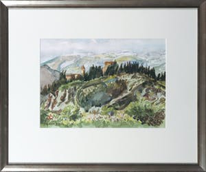 John Torenbeek - Aquarel, Monte Oliveto, Maggiore - Ingelijst kopen? Bied vanaf 1!
