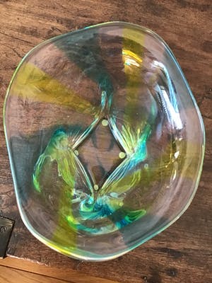 Glasfabriek Gullaskruf - Peter Kuchinke, zware glazen vaas, handgesigneerd kopen? Bied vanaf 50!