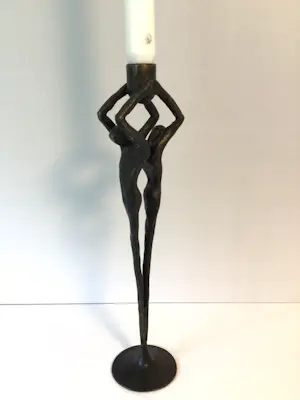 Corry Ammerlaan - Sculptuur / kaarsenstandaard “ KRACHTEN BUNDELEN “ 31 cm hoog ! kopen? Bied vanaf 1!