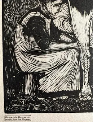 Jan Mankes - Originele Houtsnede Koemelkster 1927 kopen? Bied vanaf 185!