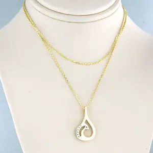 14k geelgouden collier met briljant geslepen diamant 0.08ct - 45 cm kopen? Bied vanaf 220!