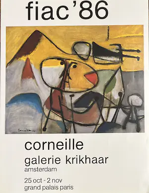 AcheterCorneille - Grote poster FIAC 86 Corneille Galerie Krikhaar Amsterdam? Enchérissez de 1!