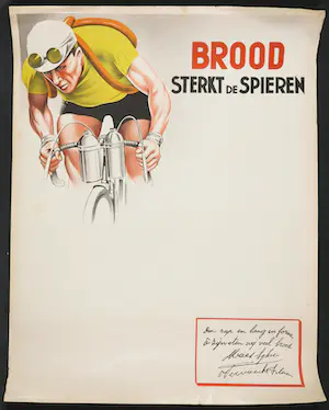 Niet of onleesbaar gesigneerd - Affiche, Brood sterkt de spieren kopen? Bied vanaf 1!