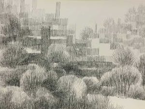 Bernard Koelman - Pentekening, Landschap kopen? Bied vanaf 1!