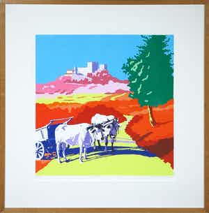 Marco Kooiman - Zeefdruk, Il castello - Ingelijst verkocht voor € 50!