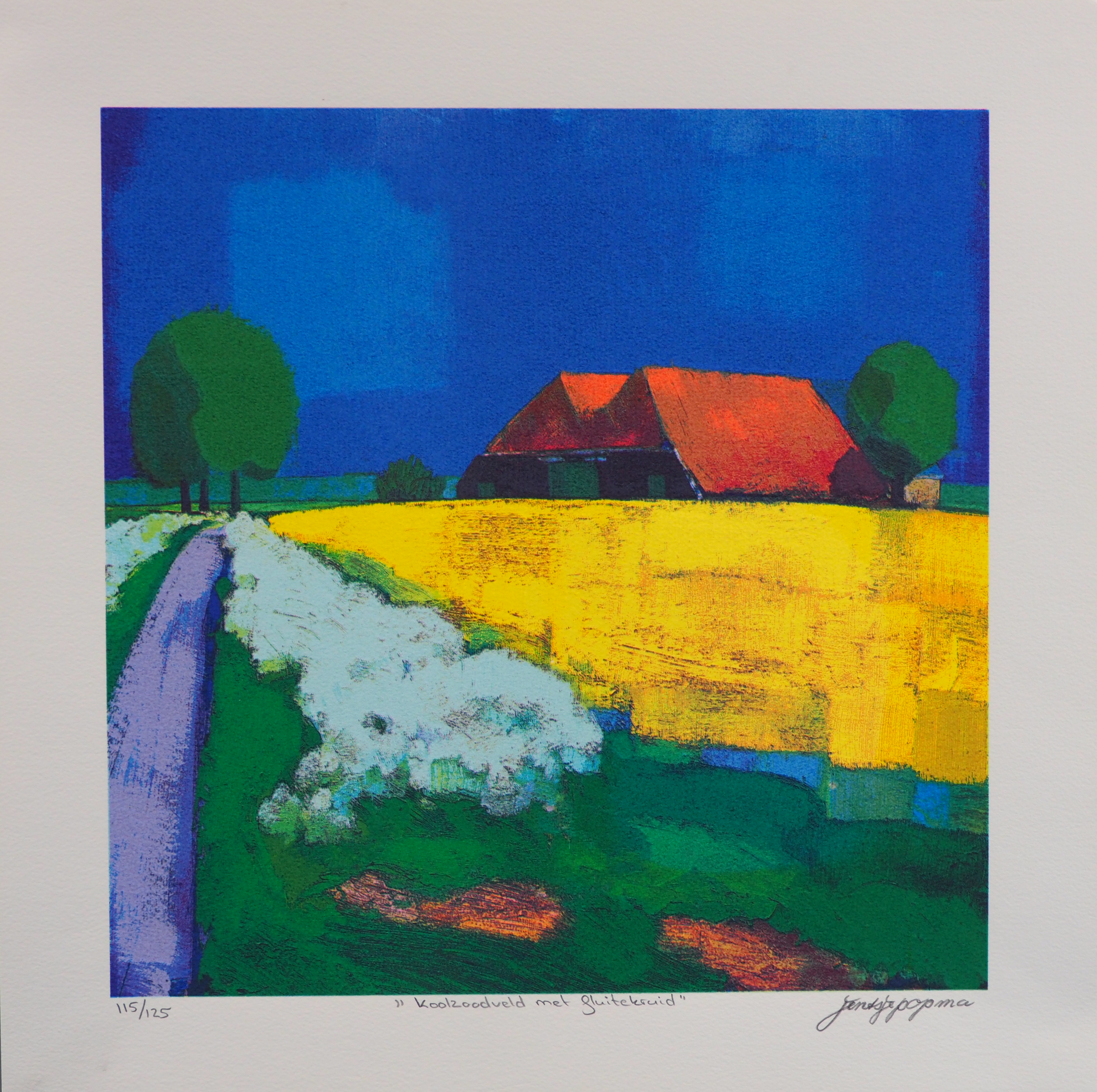 Jentsje Popma - Koolzaadveld met fluitekruid verkocht voor € 70!