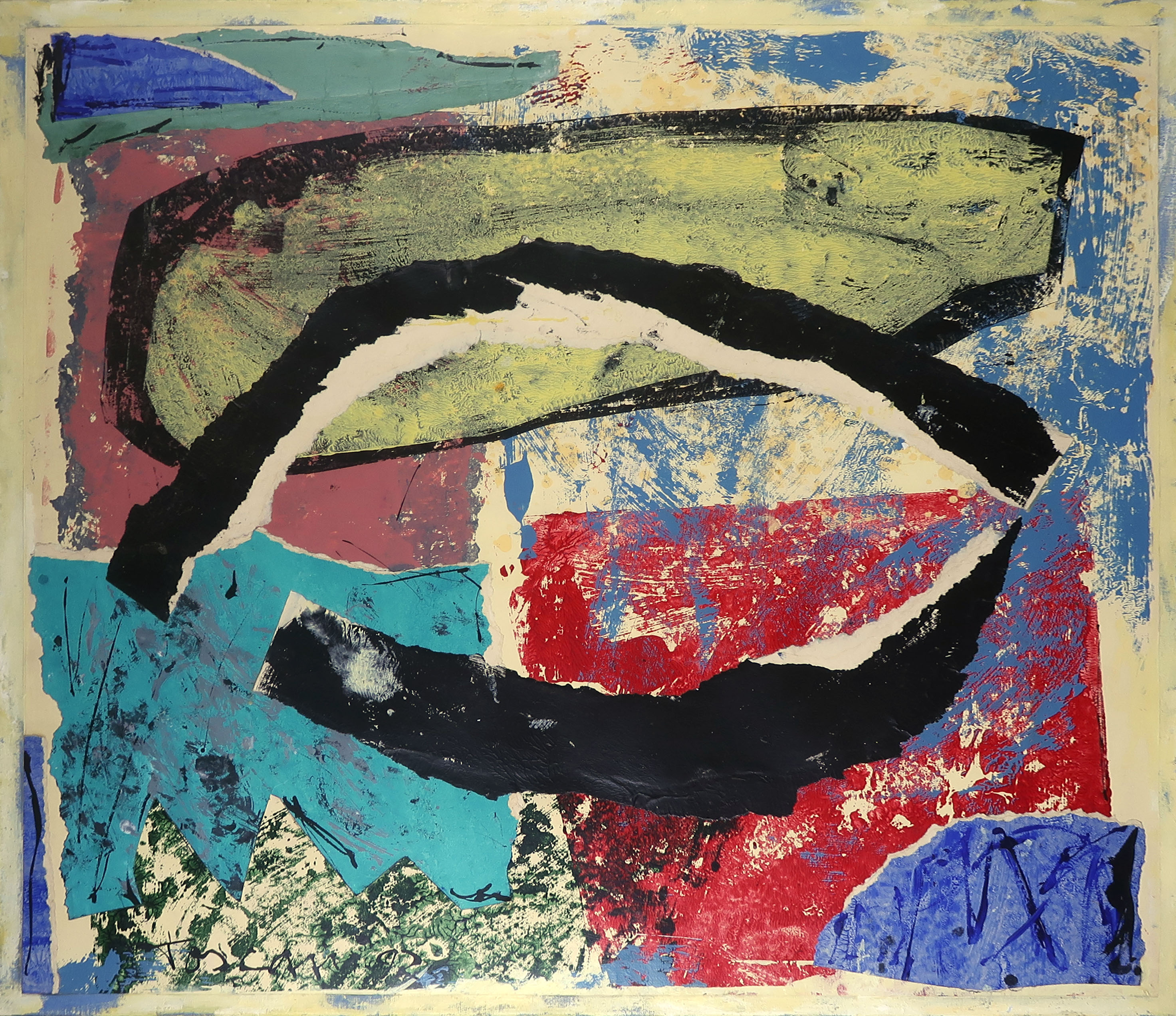 Bep Toscani - Gemengde techniek, o.a. collage, Zonder titel - Ingelijst (Zeer groot) kopen? Bied vanaf 150!