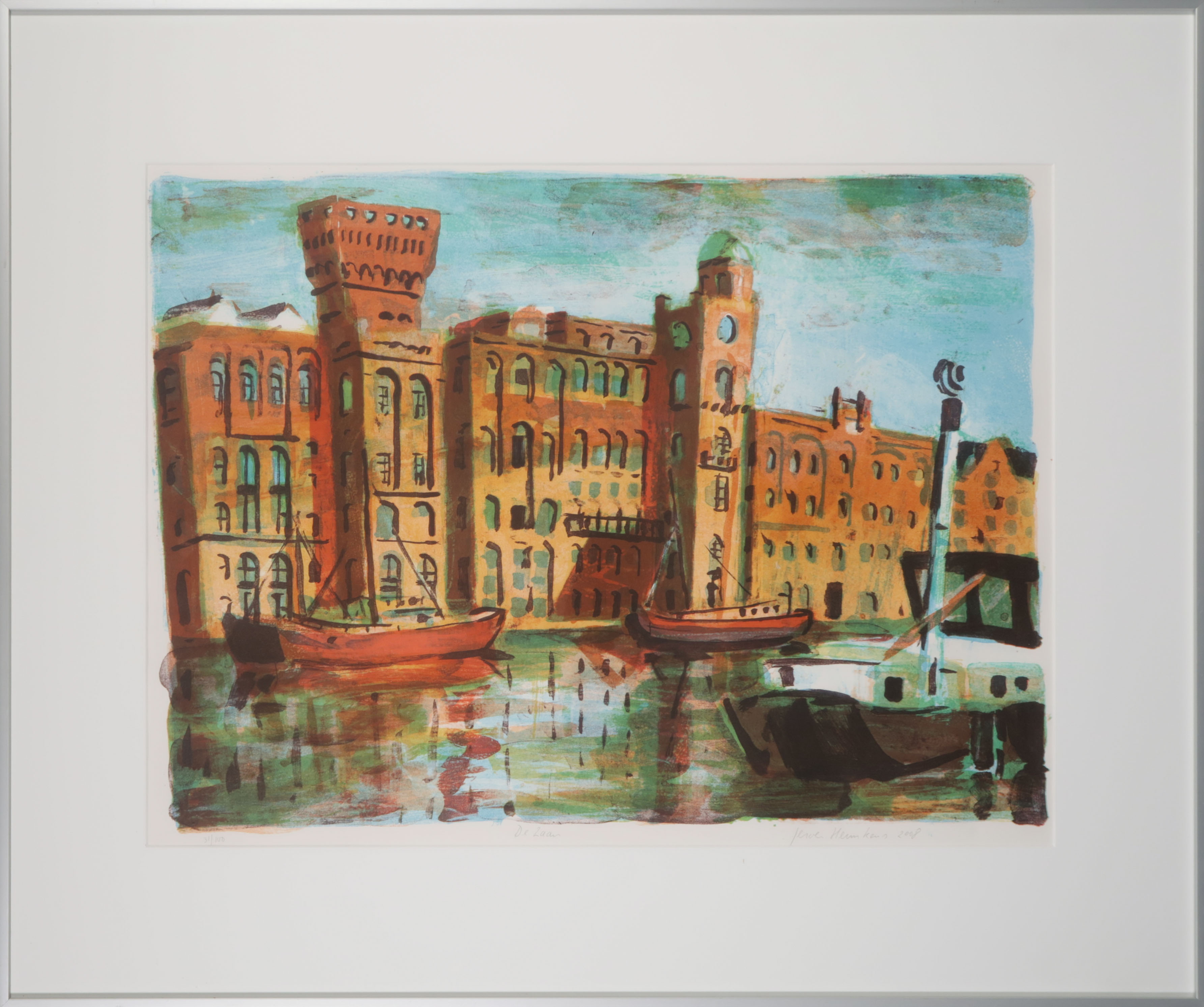 Jeroen Hermkens - Litho, De Zaan - Ingelijst verkocht voor € 40!