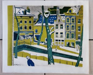 Jan Wiegers - Achterburgwal in de winter kopen? Bied vanaf 175!