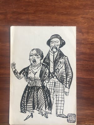 Herman Bieling - Vijf tekeningen/schetsen in één koop! kopen? Bied vanaf 1!