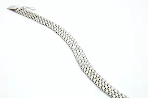 53-  Gematteerde 18 karaats wit-gouden schakel-armband - unisex model kopen? Bied vanaf 830!