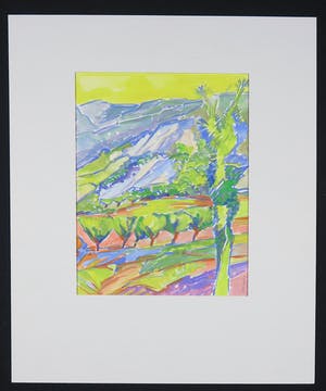 Joe Wols - Acryl op papier, Landschap kopen? Bied vanaf 1!