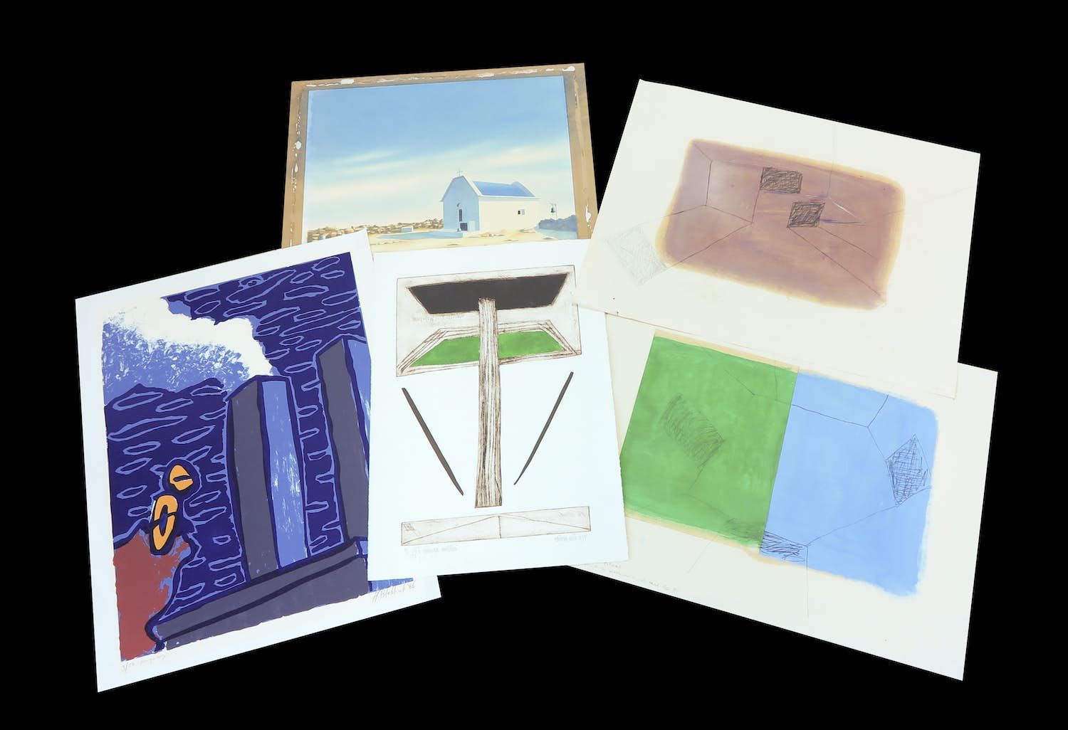 Hans Blekkink - en andere! - Lot van 5 werken op papier kopen? Bied vanaf 1!