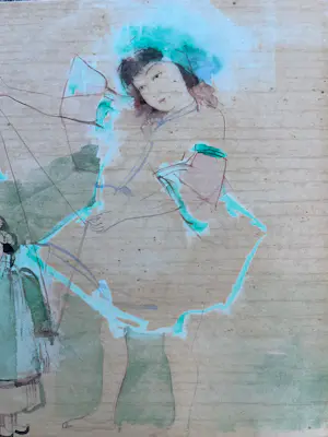 Heidi Daamen - Gemengde techniek - Kleurrijk, uniek werkje uit 1972 - Gesigneerd kopen? Bied vanaf 75!