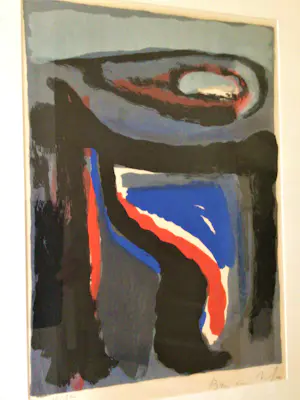 Bram van Velde - 1973 - Lithographie - Oeuvrecatalogus no. 110 - Ingelijst - Zeer goed kopen? Bied vanaf 225!